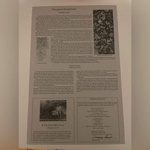 Unframed Dempsey Essick drawing print - Picture 4 of 4